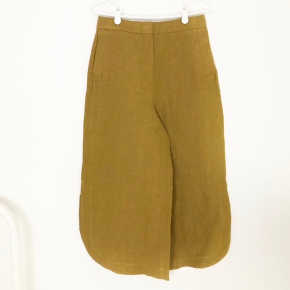 Massimo Dutti Runway Yellow High Rise Crop Pants - Picture 12 of 16